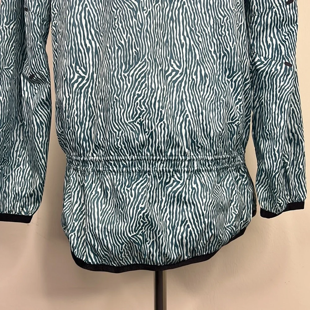 NIKE Blue Blacklight Flash Print Windrunner Windbreaker Hooded Jacket M